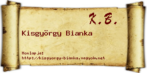 Kisgyörgy Bianka névjegykártya