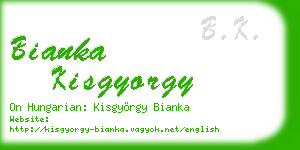 bianka kisgyorgy business card