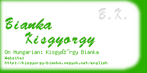 bianka kisgyorgy business card